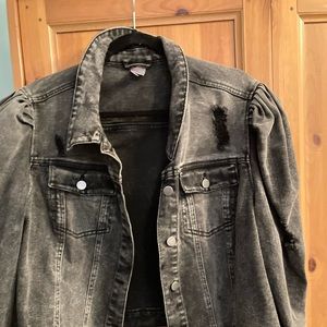 Plus size Black Denim Jacket
